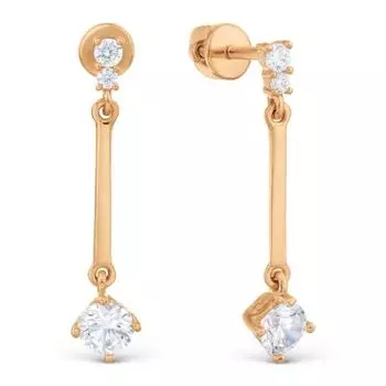 Серьги с фианитами Линии Любви