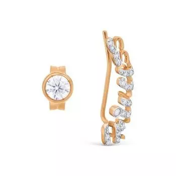 Серьги с фианитами Линии Любви