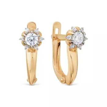 Серьги с фианитами Линии Любви