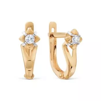 Серьги с фианитами Линии Любви