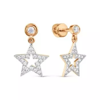 Серьги с фианитами Линии Любви