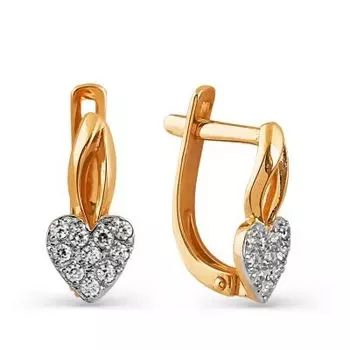 Серьги с фианитами Линии Любви