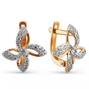 Серьги с фианитами Линии Любви