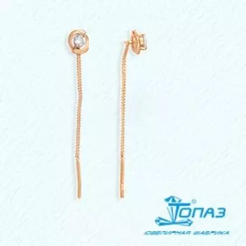 Серьги с фианитами Линии Любви