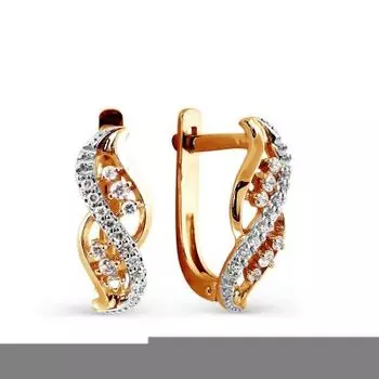 Серьги с фианитами Линии Любви