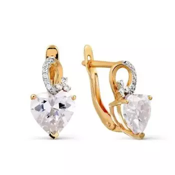 Серьги с фианитами Линии Любви