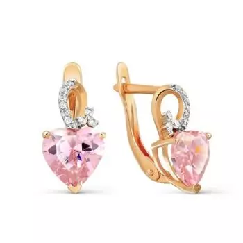 Серьги с фианитами Линии Любви