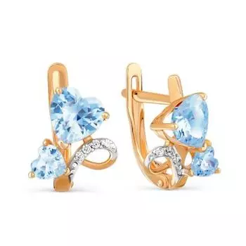 Серьги с фианитами Линии Любви