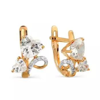 Серьги с фианитами Линии Любви