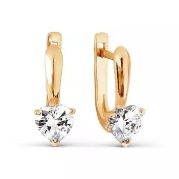 Серьги с фианитами Линии Любви