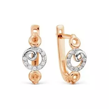 Серьги с фианитами Линии Любви