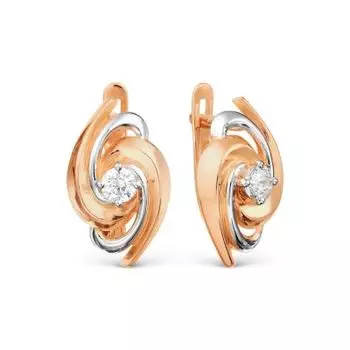 Серьги с фианитами Линии Любви