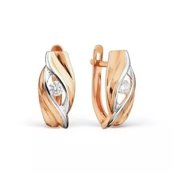 Серьги с фианитами Линии Любви