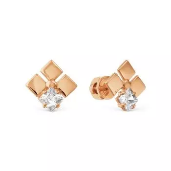 Серьги с фианитами Линии Любви