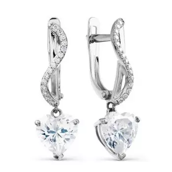 Серьги с фианитами Линии Любви