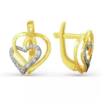 Серьги с фианитами Линии Любви