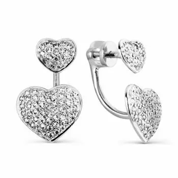 Серьги с фианитами Линии Любви