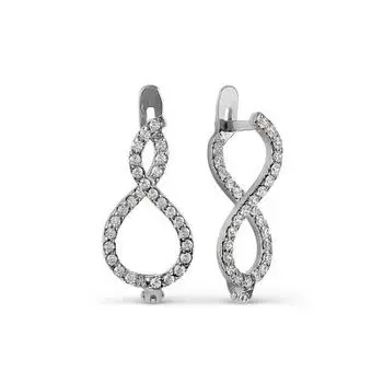 Серьги с фианитами Линии Любви