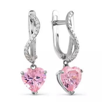 Серьги с фианитами Линии Любви