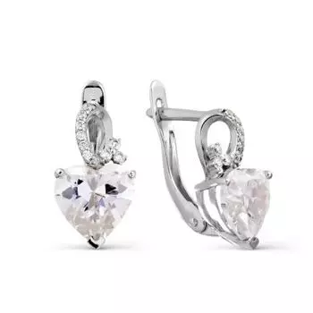 Серьги с фианитами Линии Любви