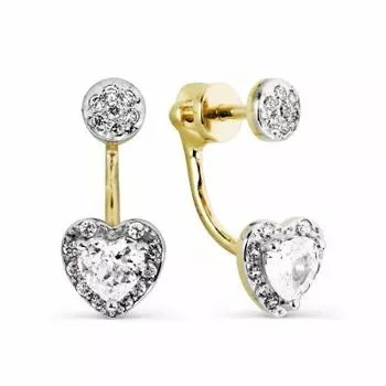 Серьги с фианитами Линии Любви