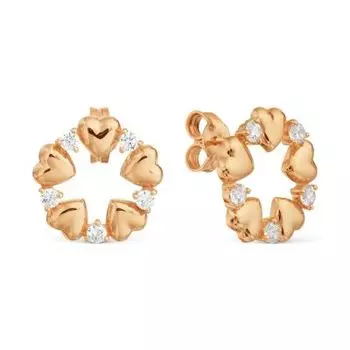 Серьги с фианитами Линии Любви