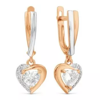 Серьги с фианитами Линии Любви