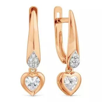 Серьги с фианитами Линии Любви