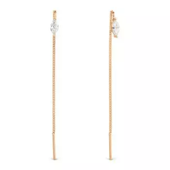 Серьги с фианитами Линии Любви