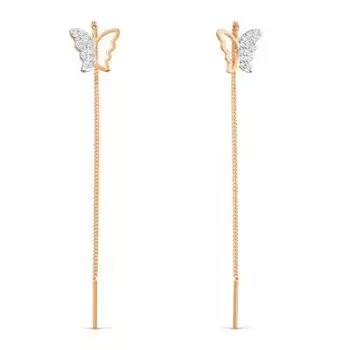 Серьги с фианитами Линии Любви