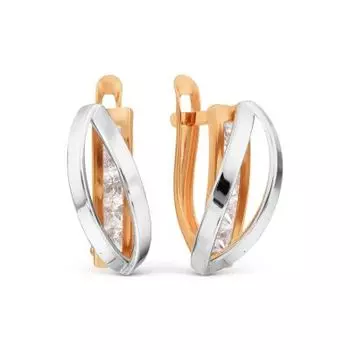 Серьги с фианитами Линии Любви