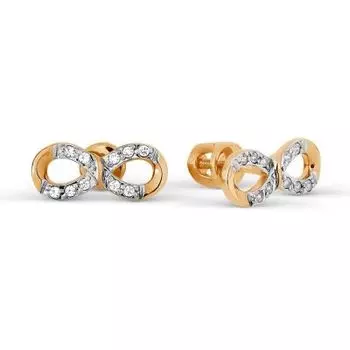 Серьги с фианитами Линии Любви