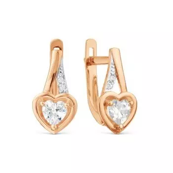 Серьги с фианитами Линии Любви