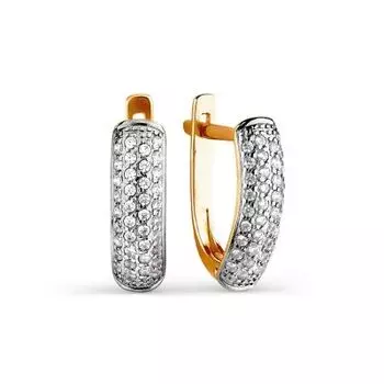 Серьги с фианитами Линии Любви