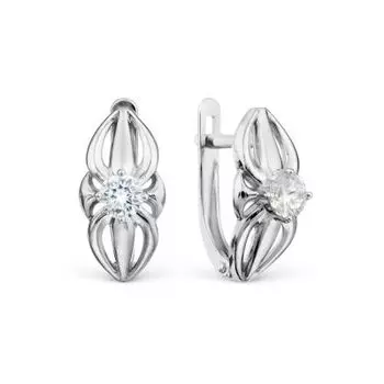 Серьги с фианитами Линии Любви