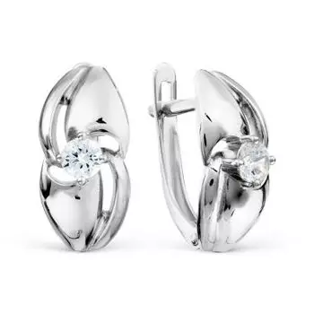 Серьги с фианитами Линии Любви