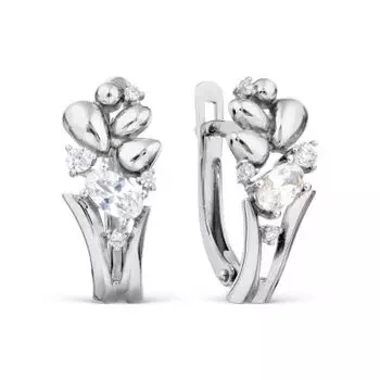 Серьги с фианитами Линии Любви