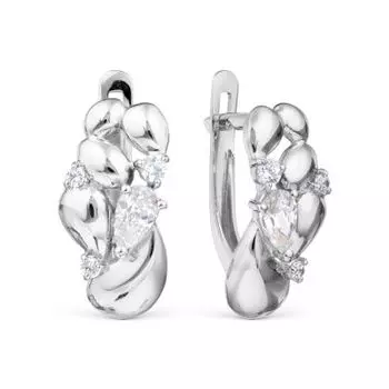 Серьги с фианитами Линии Любви