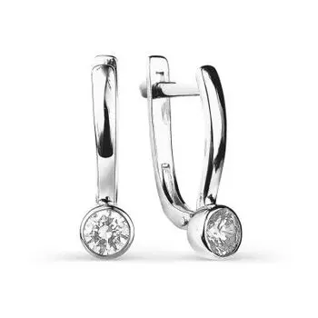 Серьги с фианитами Линии Любви