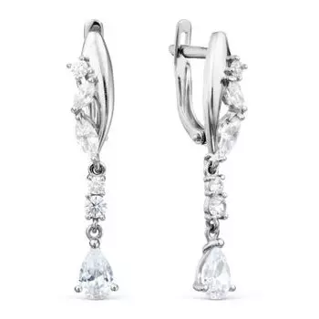 Серьги с фианитами Линии Любви