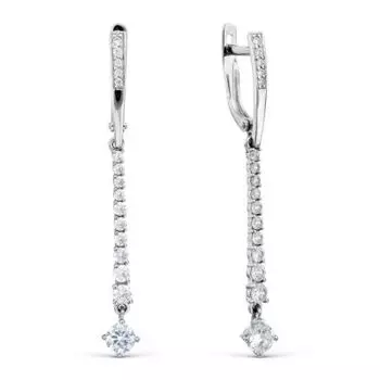 Серьги с фианитами Линии Любви