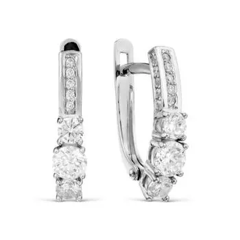 Серьги с фианитами Линии Любви