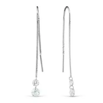 Серьги с фианитами Линии Любви