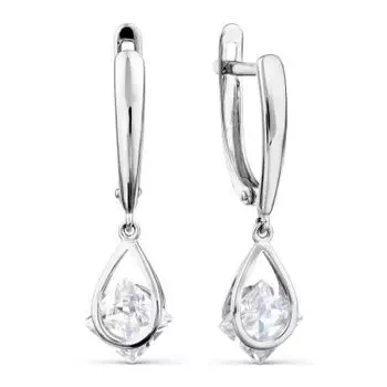 Серьги с фианитами Линии Любви