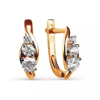 Серьги с фианитами Линии Любви