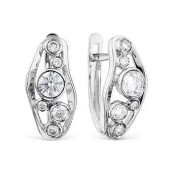Серьги с фианитами Линии Любви