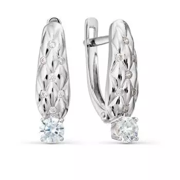 Серьги с фианитами Линии Любви