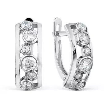 Серьги с фианитами Линии Любви