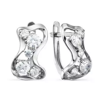 Серьги с фианитами Линии Любви