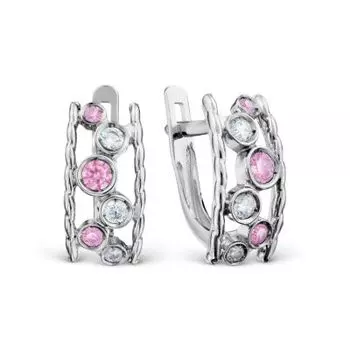 Серьги с фианитами Линии Любви